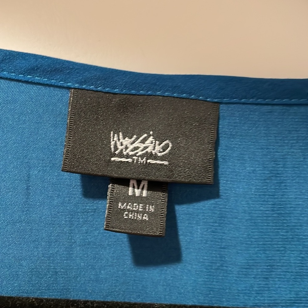 Mossimo Supply Co. Blue Long Sleeve Cut Out Blouse - Picture 5 of 6